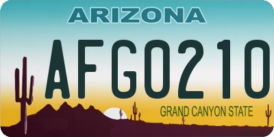 AZ license plate AFG0210