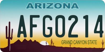 AZ license plate AFG0214