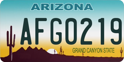 AZ license plate AFG0219