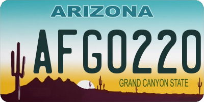 AZ license plate AFG0220