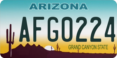 AZ license plate AFG0224
