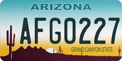 AZ license plate AFG0227
