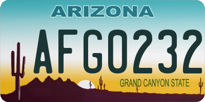 AZ license plate AFG0232