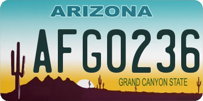 AZ license plate AFG0236