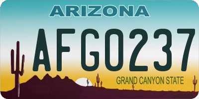 AZ license plate AFG0237