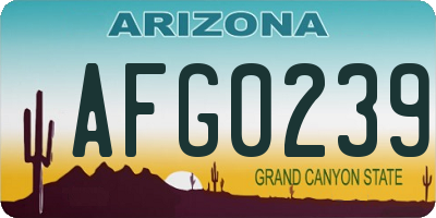 AZ license plate AFG0239