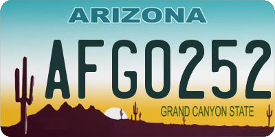 AZ license plate AFG0252
