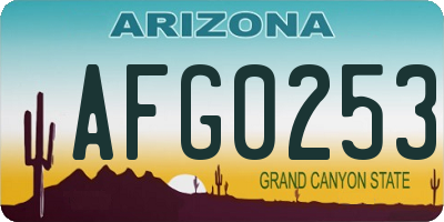 AZ license plate AFG0253