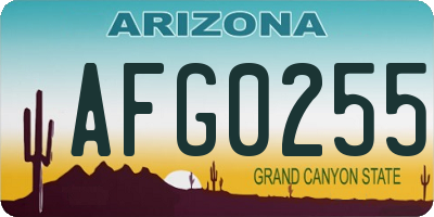 AZ license plate AFG0255