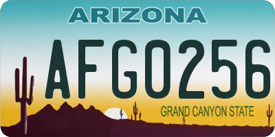 AZ license plate AFG0256