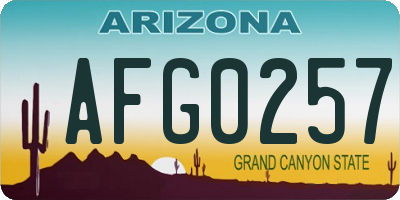 AZ license plate AFG0257