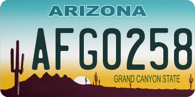 AZ license plate AFG0258