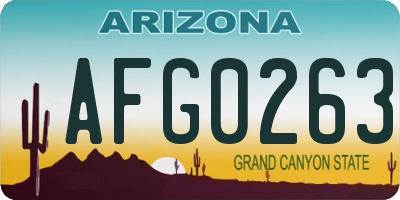 AZ license plate AFG0263