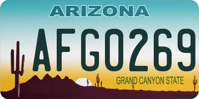 AZ license plate AFG0269