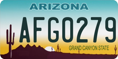 AZ license plate AFG0279