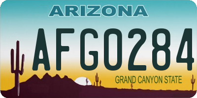 AZ license plate AFG0284