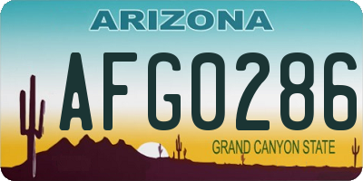 AZ license plate AFG0286
