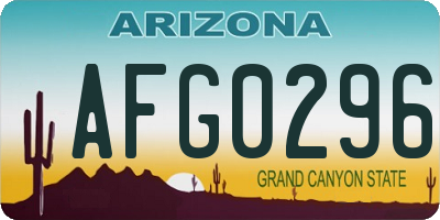 AZ license plate AFG0296
