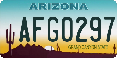 AZ license plate AFG0297