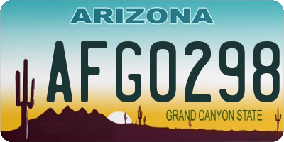 AZ license plate AFG0298