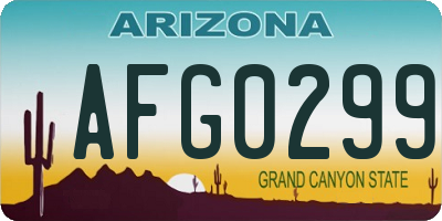 AZ license plate AFG0299