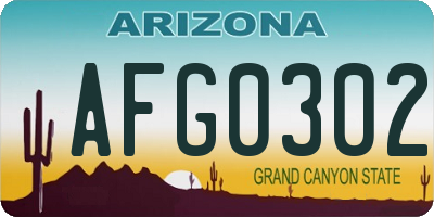 AZ license plate AFG0302