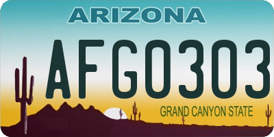 AZ license plate AFG0303