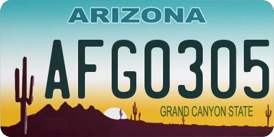 AZ license plate AFG0305