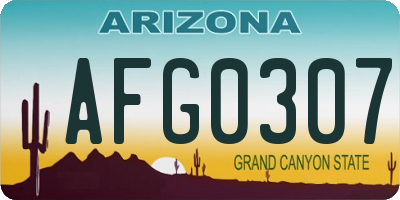 AZ license plate AFG0307