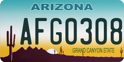 AZ license plate AFG0308
