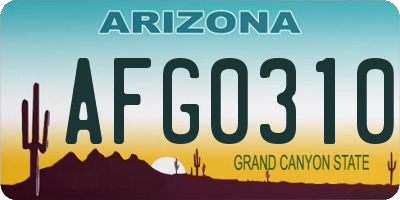 AZ license plate AFG0310