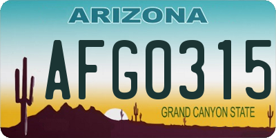 AZ license plate AFG0315