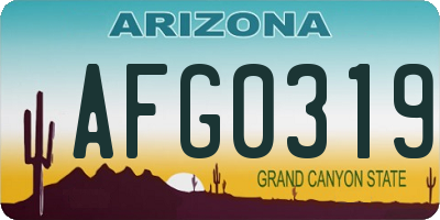 AZ license plate AFG0319