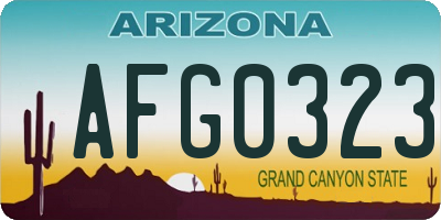 AZ license plate AFG0323