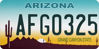 AZ license plate AFG0325
