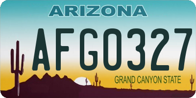 AZ license plate AFG0327