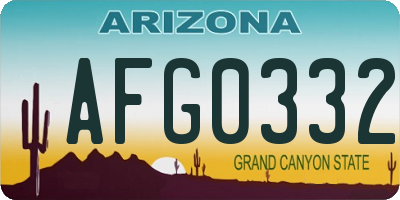 AZ license plate AFG0332
