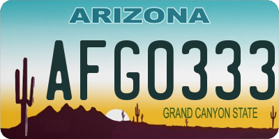 AZ license plate AFG0333