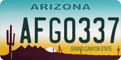 AZ license plate AFG0337