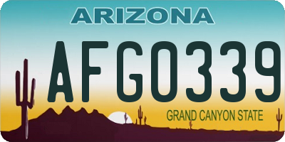 AZ license plate AFG0339