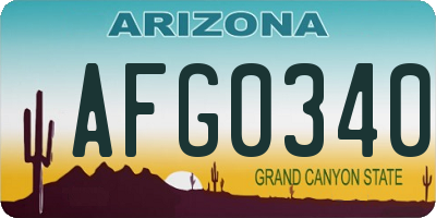 AZ license plate AFG0340