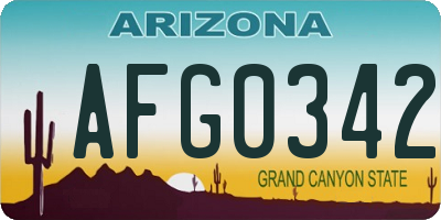 AZ license plate AFG0342