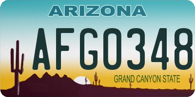 AZ license plate AFG0348