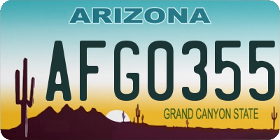 AZ license plate AFG0355