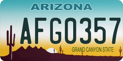 AZ license plate AFG0357