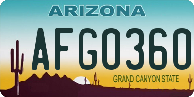 AZ license plate AFG0360