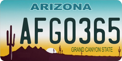 AZ license plate AFG0365