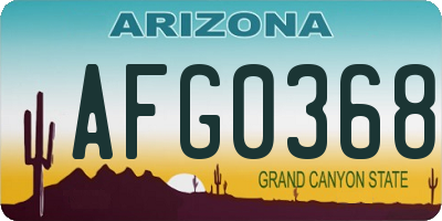 AZ license plate AFG0368