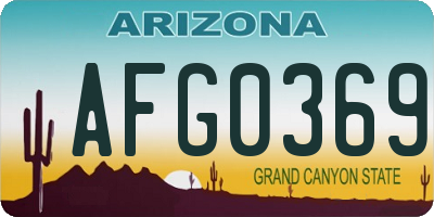 AZ license plate AFG0369