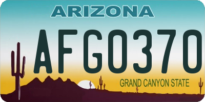 AZ license plate AFG0370